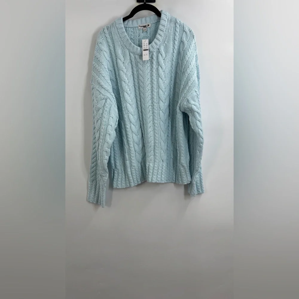 J.Crew Cable-knit crewneck sweater Midday Skies